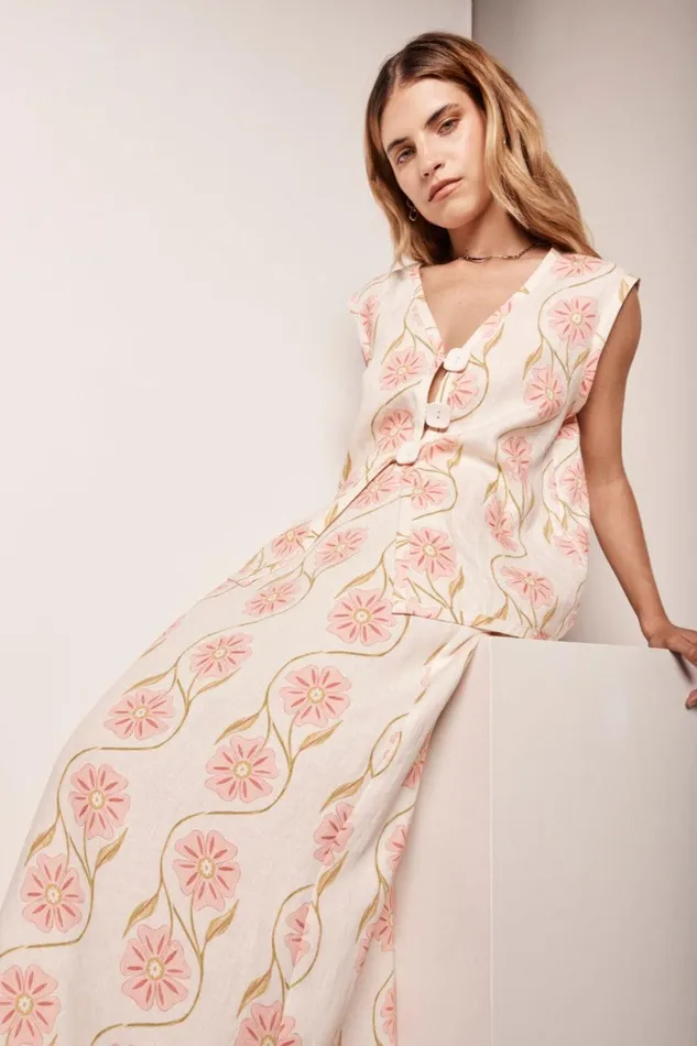 VRG GRL Lorena Linen Vest Bloom Women Vests VRG GRL Lorena Linen Vest Bloom Women Vests