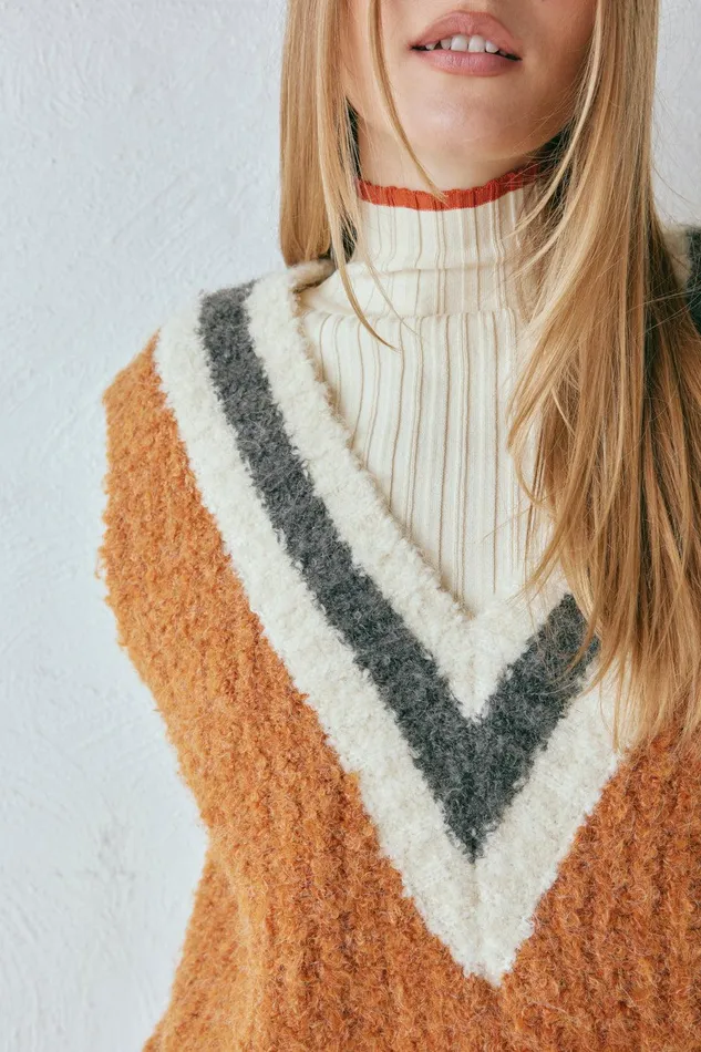 VRG GRL Macy Knit Vest Burnt Orange Women Vests VRG GRL Macy Knit Vest Burnt Orange Women Vests