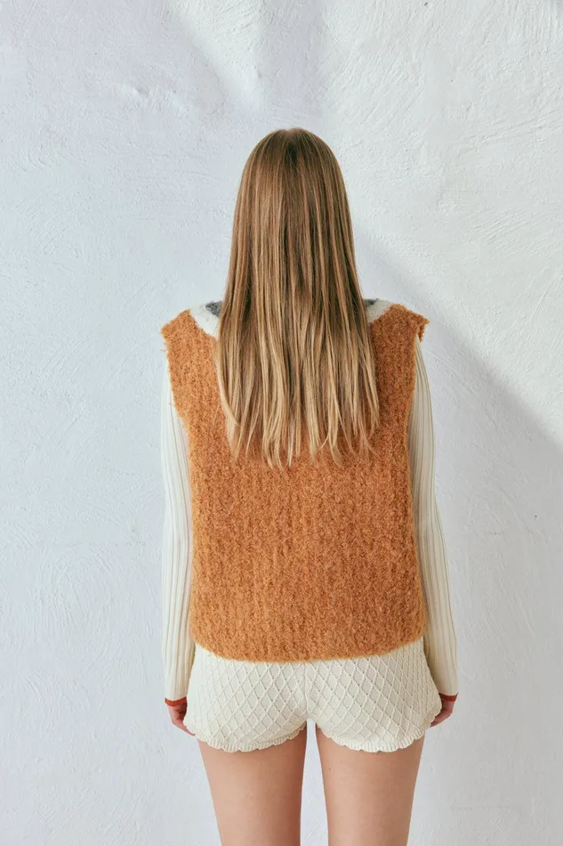 VRG GRL Macy Knit Vest Burnt Orange Women Vests VRG GRL Macy Knit Vest Burnt Orange Women Vests
