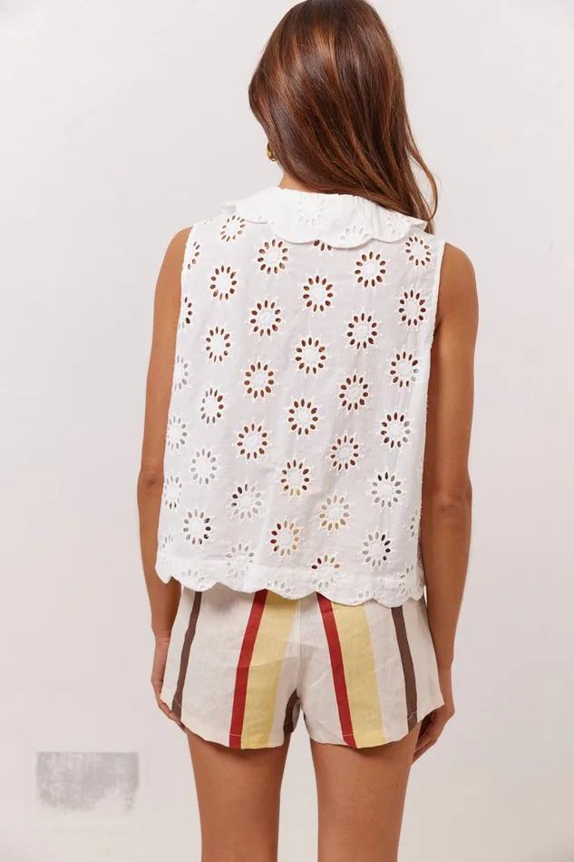 VRG GRL Maisie Top Anglaise Women Sleeveless