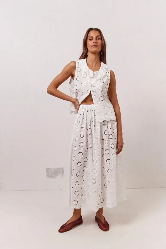 VRG GRL Maisie Top Anglaise Women Sleeveless
