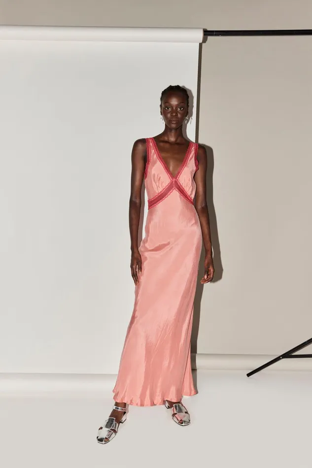 VRG GRL Meet Me On The Dance Floor Bias Cut Maxi Dress Coral Women MidiMaxi Dresses