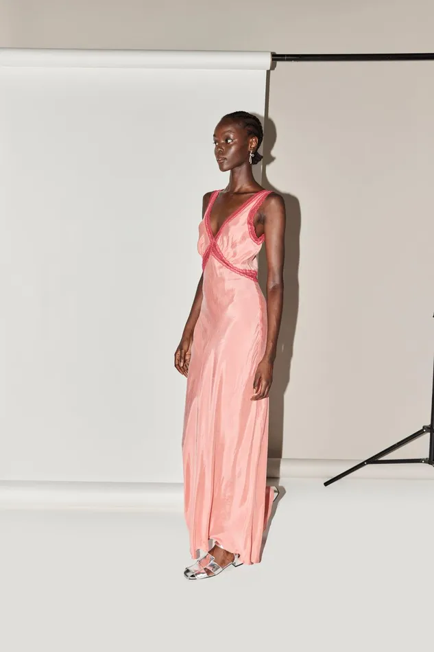 VRG GRL Meet Me On The Dance Floor Bias Cut Maxi Dress Coral Women MidiMaxi Dresses VRG GRL Meet Me On The Dance Floor Bias Cut Maxi Dress Coral Women MidiMaxi Dresses