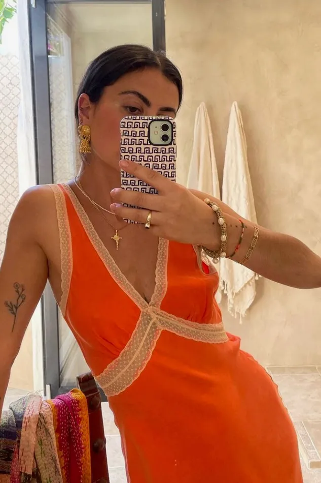 VRG GRL Meet Me On The Dance Floor Bias Cut Maxi Dress Orange Women MidiMaxi Dresses VRG GRL Meet Me On The Dance Floor Bias Cut Maxi Dress Orange Women MidiMaxi Dresses