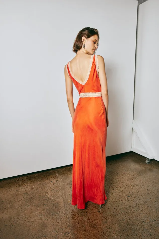 VRG GRL Meet Me On The Dance Floor Bias Cut Maxi Dress Orange Women MidiMaxi Dresses VRG GRL Meet Me On The Dance Floor Bias Cut Maxi Dress Orange Women MidiMaxi Dresses