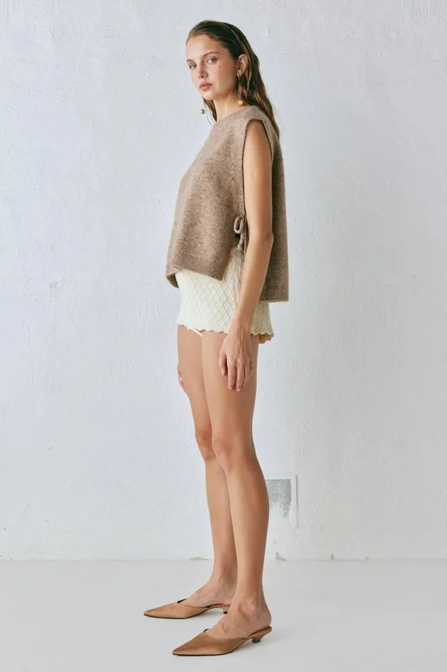 VRG GRL Molly Knit Vest Taupe Women Vests VRG GRL Molly Knit Vest Taupe Women Vests