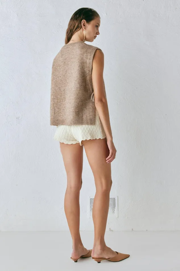 VRG GRL Molly Knit Vest Taupe Women Vests VRG GRL Molly Knit Vest Taupe Women Vests
