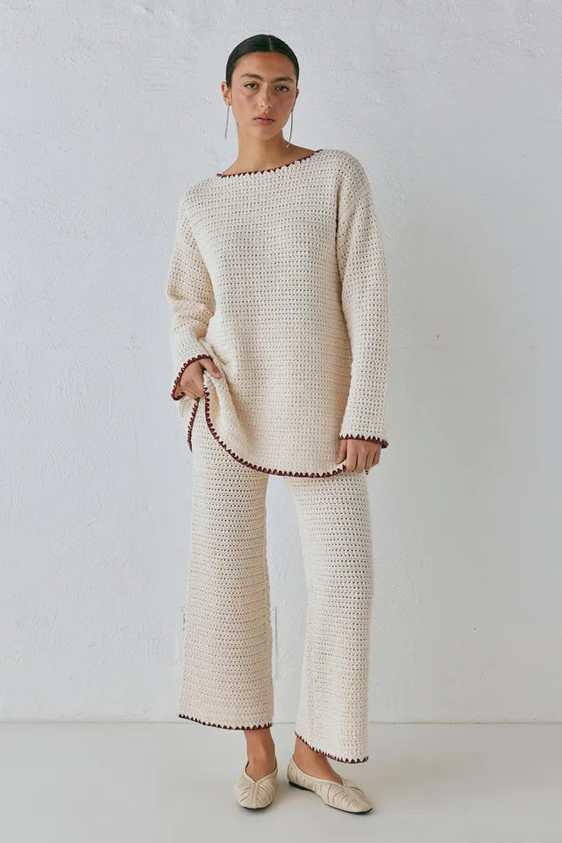 VRG GRL Stella Knit Pants Cream Women Pants VRG GRL Stella Knit Pants Cream Women Pants