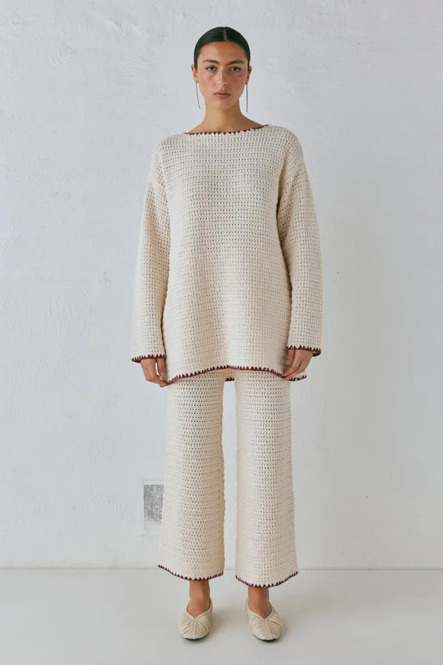 VRG GRL Stella Knit Pants Cream Women Pants VRG GRL Stella Knit Pants Cream Women Pants