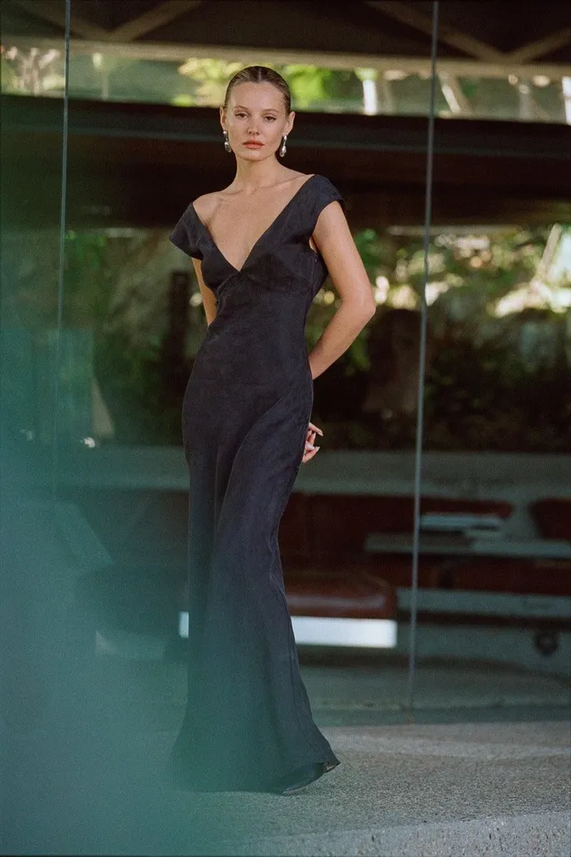 VRG GRL Valya Maxi Dress Black Women MidiMaxi Dresses