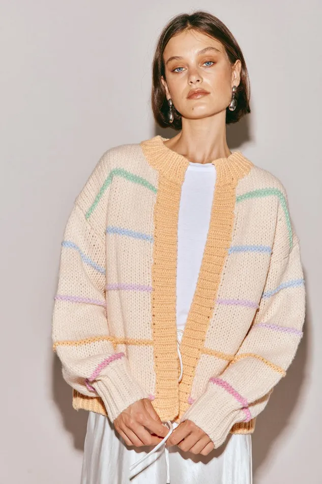 VRG GRL Vera Cardigan Apricot Women JumpersSweaters VRG GRL Vera Cardigan Apricot Women JumpersSweaters