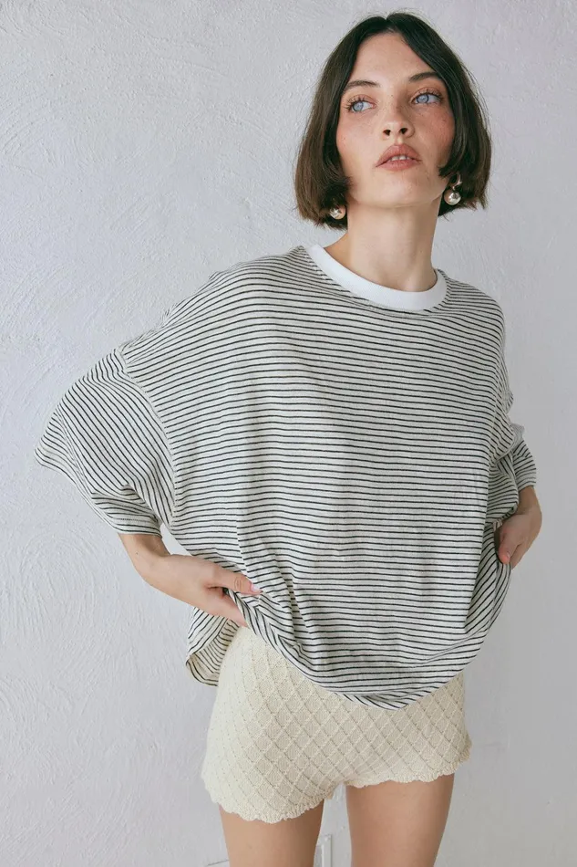 VRG GRL Willow Tee Stripe Women TShirts VRG GRL Willow Tee Stripe Women TShirts