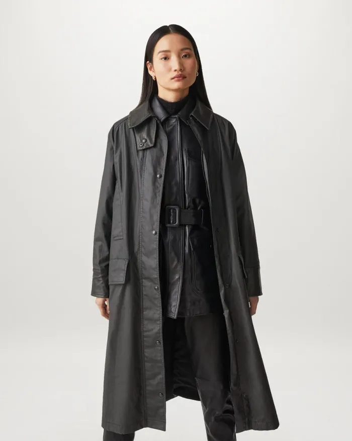 Waxed Jackets Women Belstaff Aster Coat Black