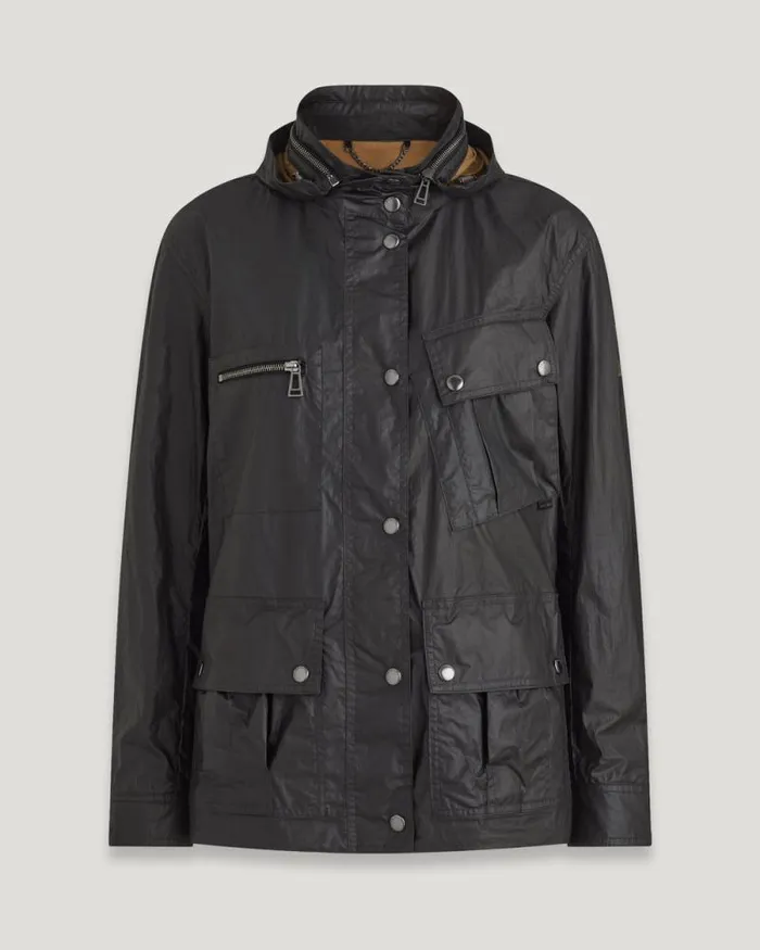 Waxed Jackets Women Belstaff Centenary Parka Black British Khaki