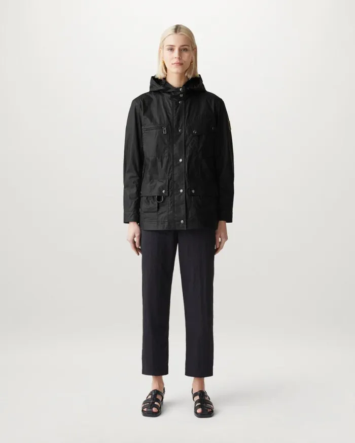 Waxed Jackets Women Belstaff Centenary Parka Black British Khaki Waxed Jackets Women Belstaff Centenary Parka Black British Khaki