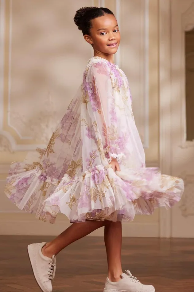 Wisteria Long Sleeve Kids Dress Multi Kids Needle and Thread Kids Formalwear