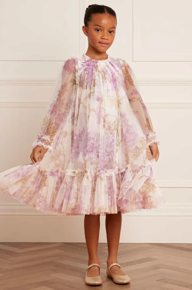 Wisteria Long Sleeve Kids Dress Multi Kids Needle and Thread Kids Formalwear