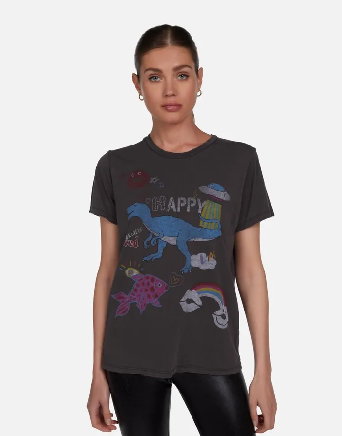 Wolf Dino Elements Vintage Black Women039s Lauren Moshi Short Sleeve