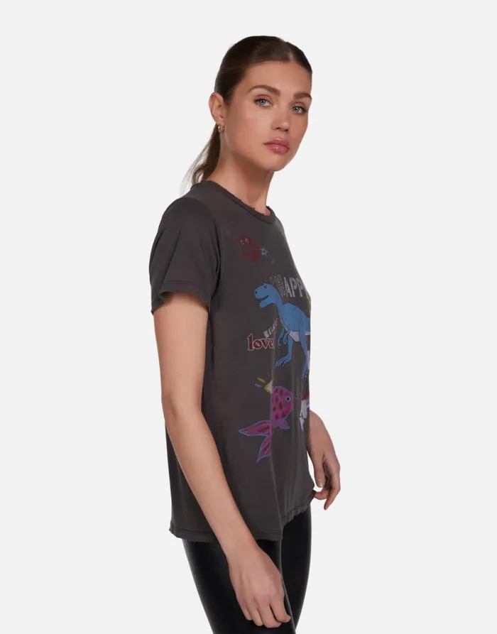 Wolf Dino Elements Vintage Black Women039s Lauren Moshi Short Sleeve