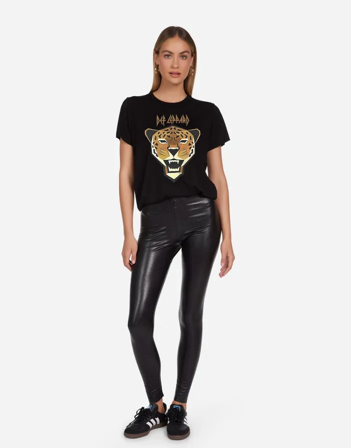 Wolf Geometric Def Leppard Black Women039s Lauren Moshi Short Sleeve