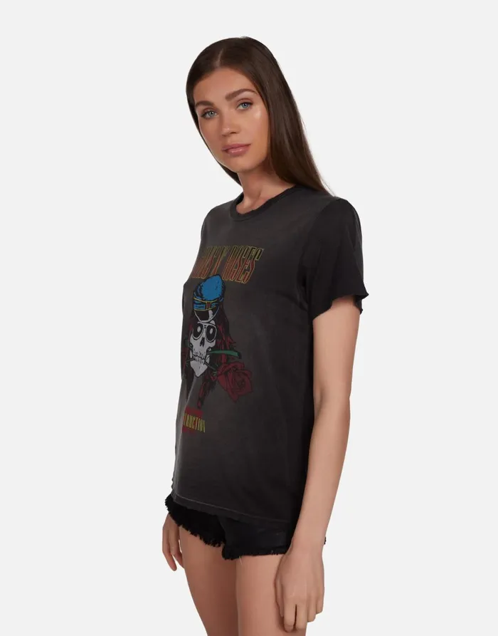 Wolf Guns N039 Roses Skull Black Haze Women039s Lauren Moshi Short Sleeve