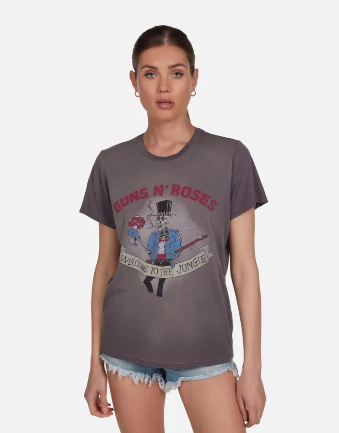 Wolf Guns N039 Roses Welcome To The Jungle Vintage Smoke Women039s Lauren Moshi Short Sleeve