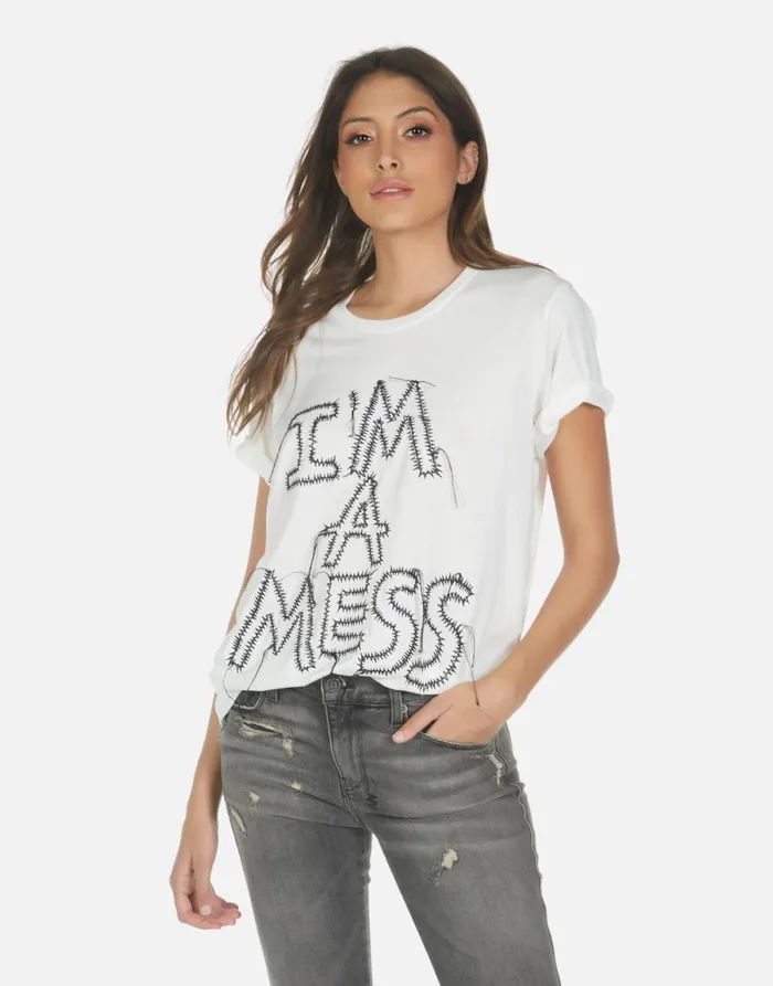 Wolf I039m A Mess Milk Women039s Lauren Moshi Short Sleeve