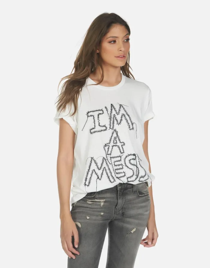 Wolf I039m A Mess Milk Women039s Lauren Moshi Short Sleeve