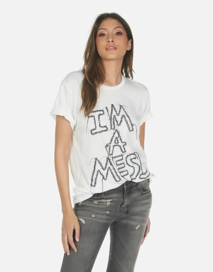 Wolf I039m A Mess Milk Women039s Lauren Moshi Short Sleeve