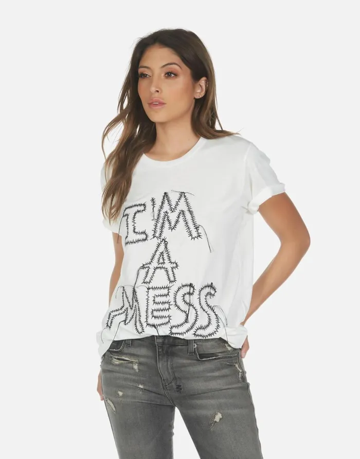 Wolf I039m A Mess Milk Women039s Lauren Moshi Short Sleeve