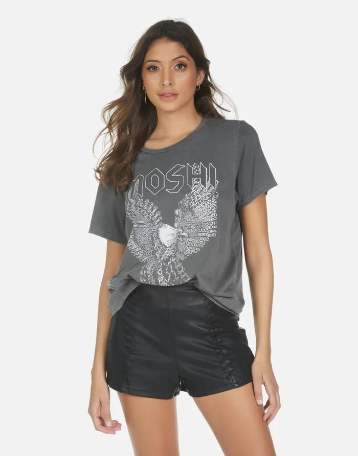 Wolf Moshi Eagle Pigment Black Women039s Lauren Moshi Short Sleeve