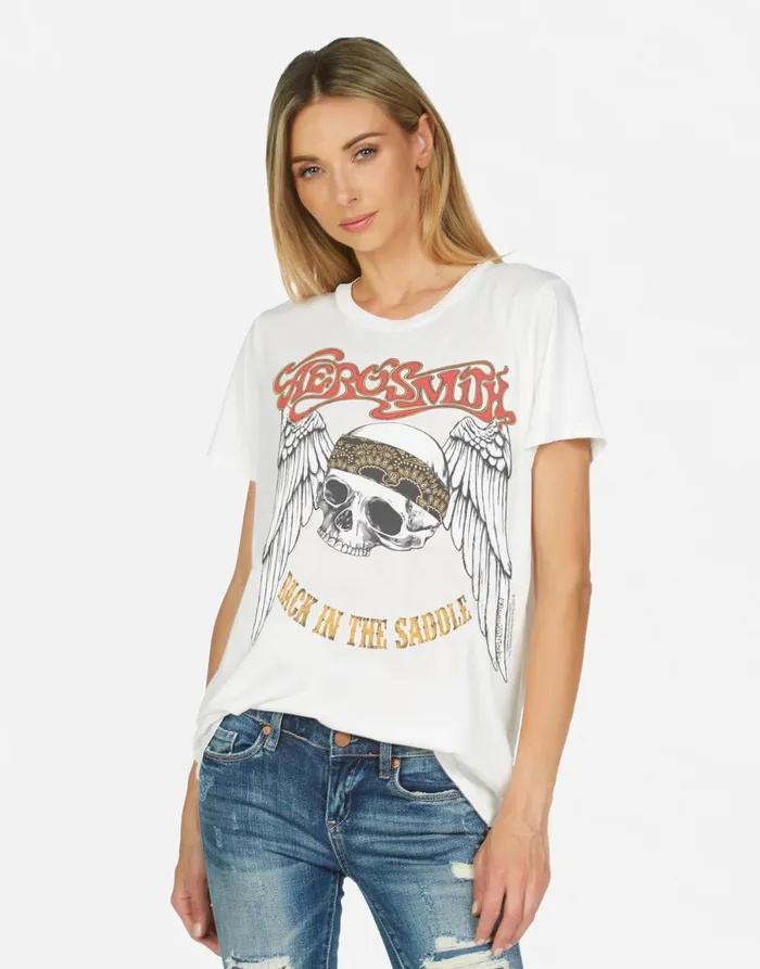 Wolf X Aerosmith Skull Milk Women039s Lauren Moshi Short Sleeve
