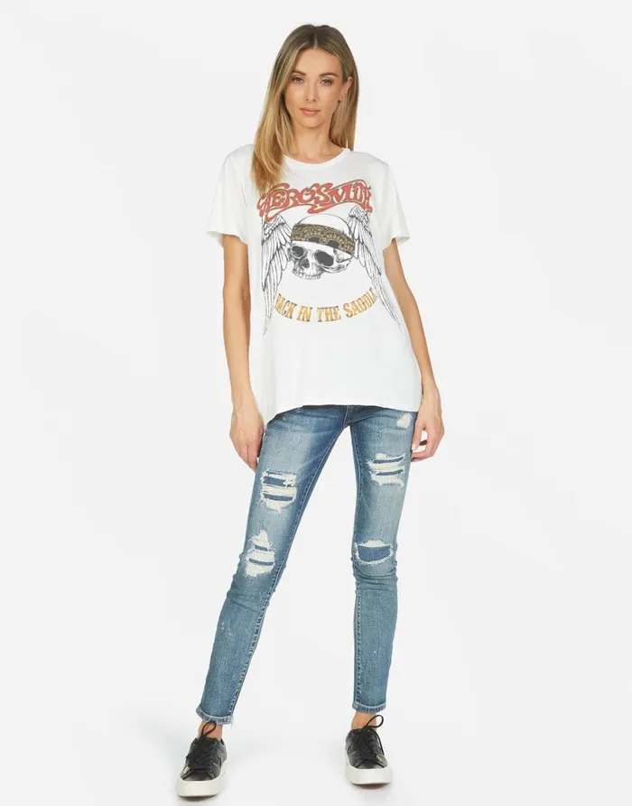 Wolf X Aerosmith Skull Milk Women039s Lauren Moshi Short Sleeve