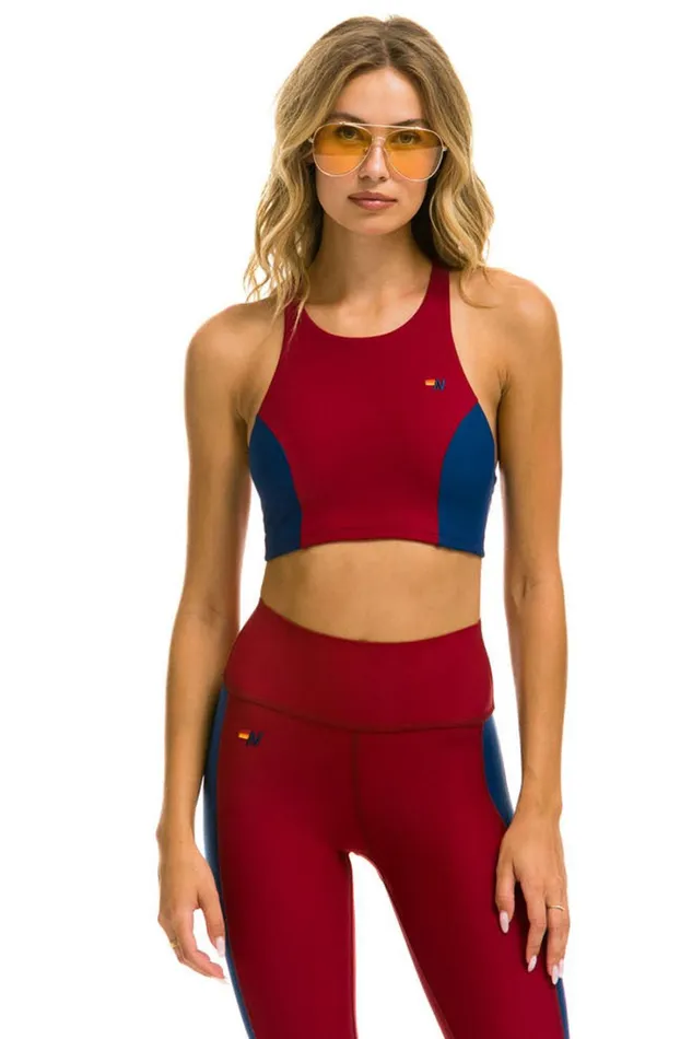 Women Activewear Aviator Nation COLOR BLOCK RACER SPORTS BRA 8211 BLAZER