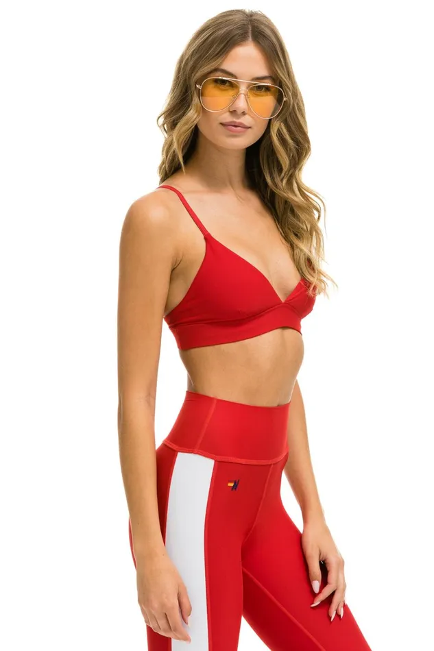 Women Activewear Aviator Nation TRIANGLE ADJUSTABLE WOMENS SPORTS BRA 8211 CHERRY