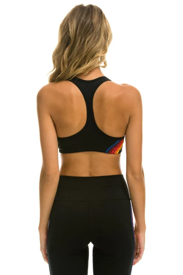 Women Activewear Aviator Nation WOMEN039S 5 STRIPE SPORTS BRA 8211 BLACK Women Activewear Aviator Nation WOMEN039S 5 STRIPE SPORTS BRA 8211 BLACK