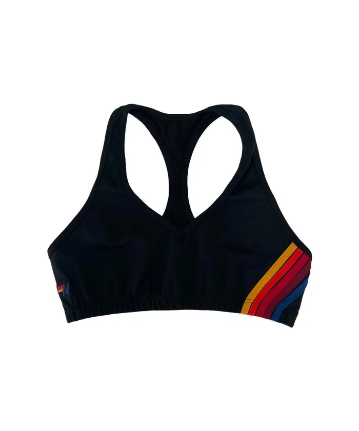 Women Activewear Aviator Nation WOMEN039S 5 STRIPE SPORTS BRA 8211 BLACK Women Activewear Aviator Nation WOMEN039S 5 STRIPE SPORTS BRA 8211 BLACK