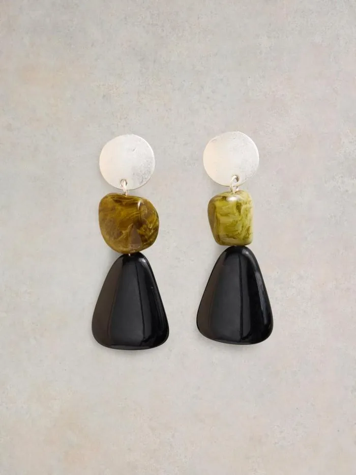 Women ALLIUM STONE EARRING Black Multi White Stuff Jewellery