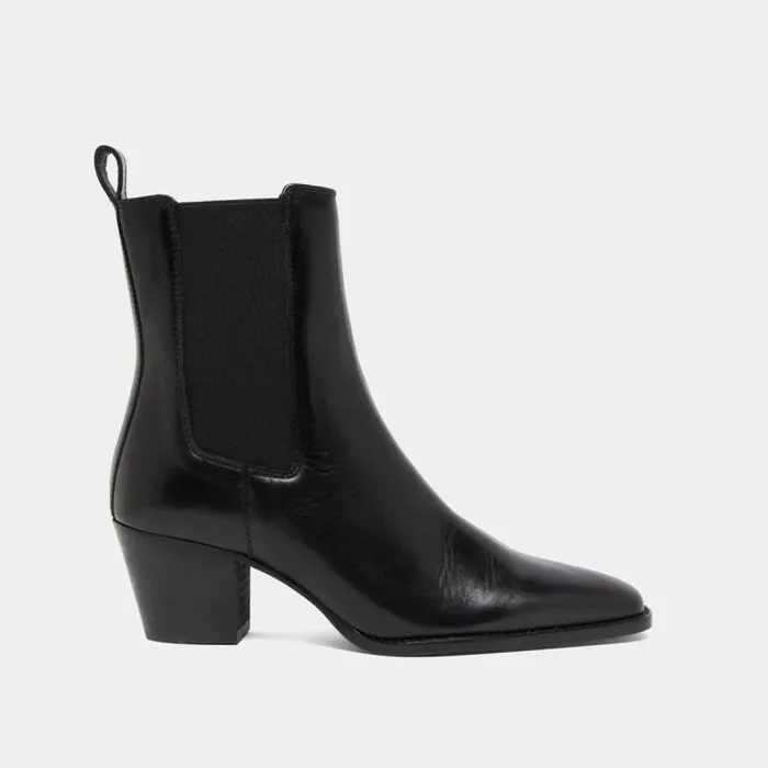 Women Ankle Boots With Beveled Heels And Pointed Toes Black JONAK Ankle Boots Lowboots