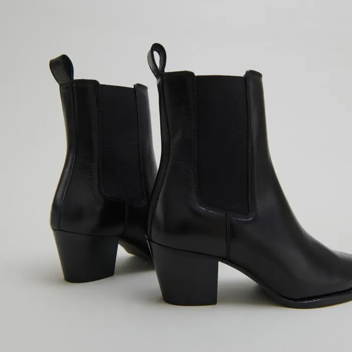 Women Ankle Boots With Beveled Heels And Pointed Toes Black JONAK Ankle Boots Lowboots