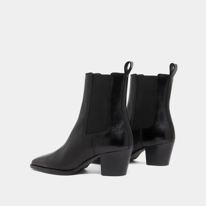 Women Ankle Boots With Beveled Heels And Pointed Toes Black JONAK Ankle Boots Lowboots