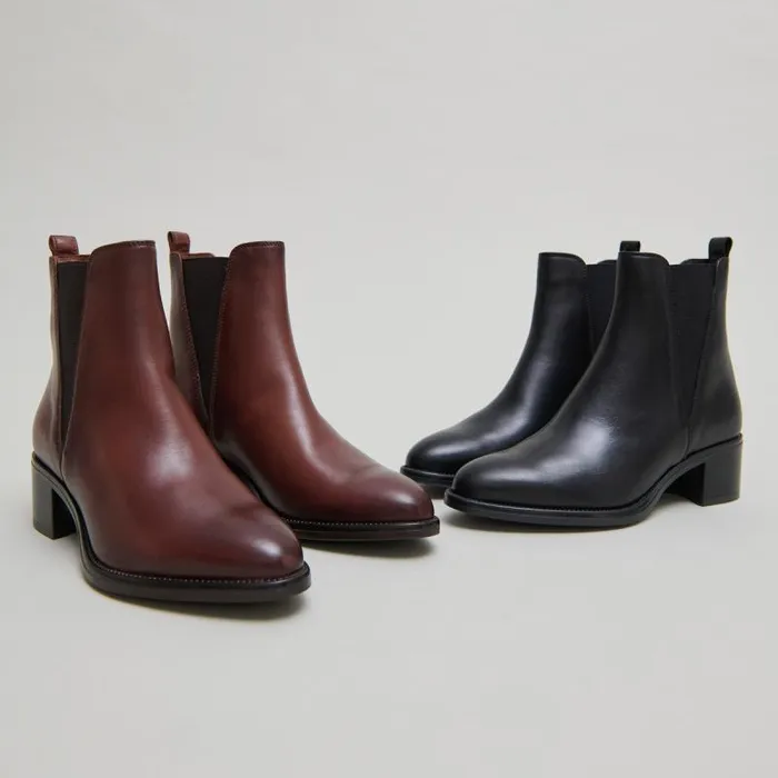 Women Ankle Boots With Triangular Elastic Bands Black JONAK Ankle Boots Lowboots