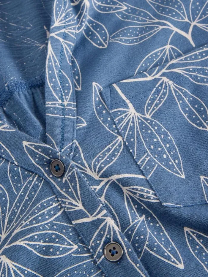 Women ANNIE LONGLINE COLLARED SHIRT Blue Print White Stuff Tops and Tees