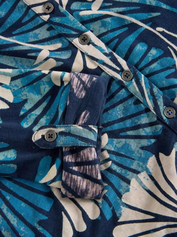 Women ANNIE MID SLEEVE JERSEY SHIRT Blue Print White Stuff Shirts and Blouses