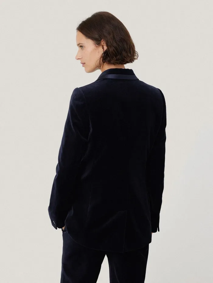 Women Ashby Velvet Blazer Navy Jigsaw Suits and Tailoring