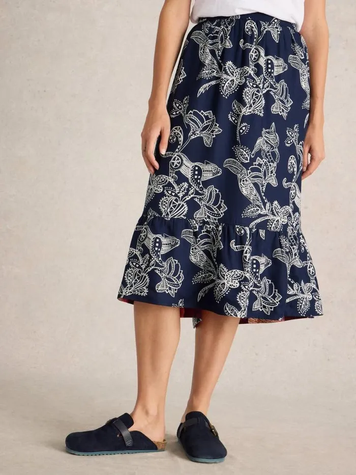 Women Ava Midi Reversible Skirt Plum Multi White Stuff Skirts