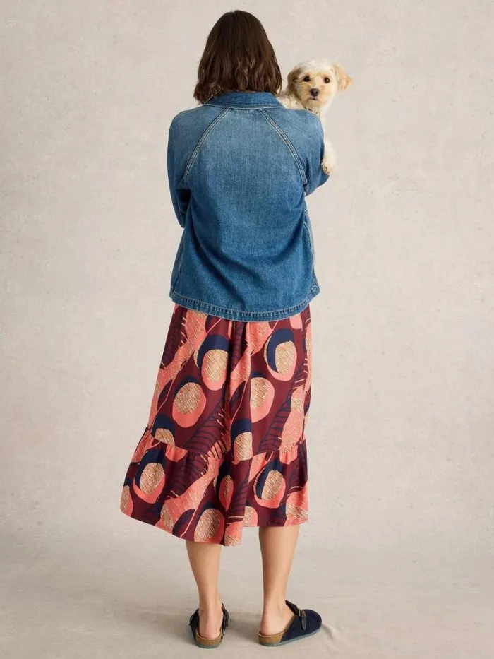 Women Ava Midi Reversible Skirt Plum Multi White Stuff Skirts