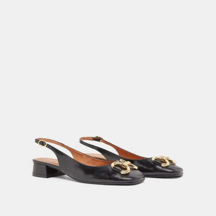 Women Ballerinas With Flat Heels Black JONAK Slingbacks