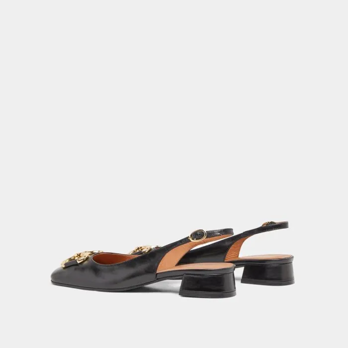 Women Ballerinas With Flat Heels Black JONAK Slingbacks