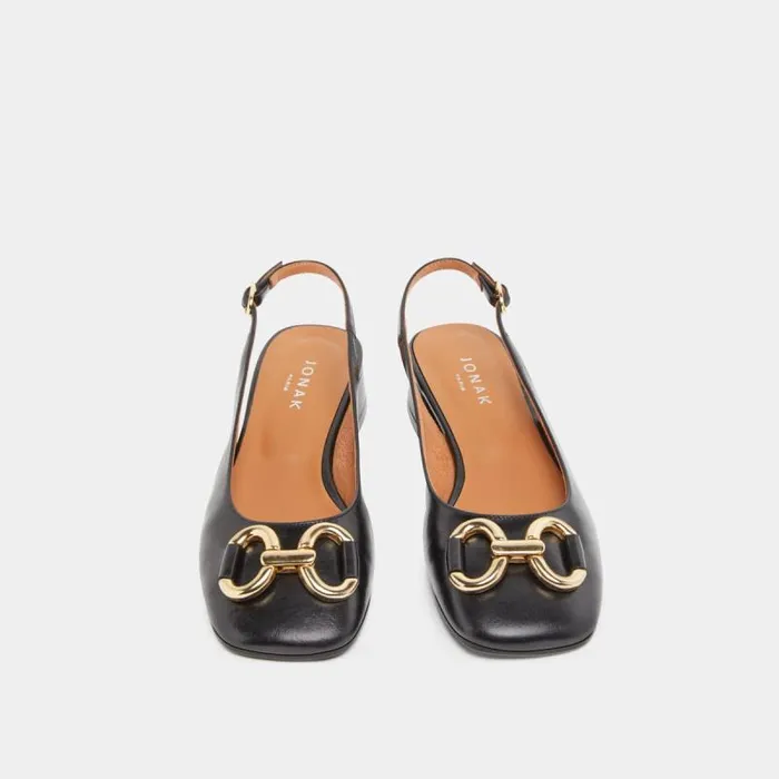 Women Ballerinas With Flat Heels Black JONAK Slingbacks